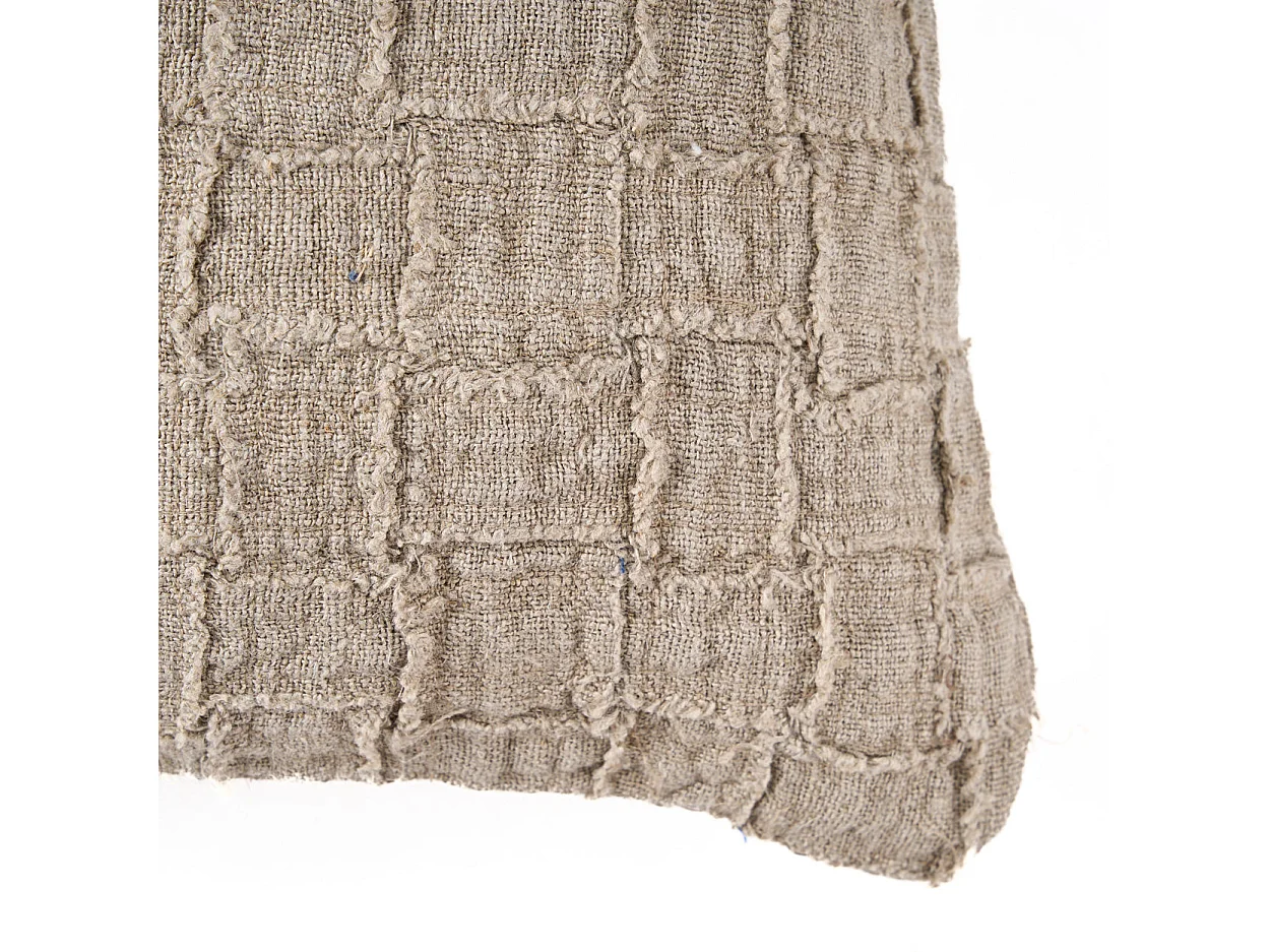 La Housse de Coussin Linen Damier - Naturel