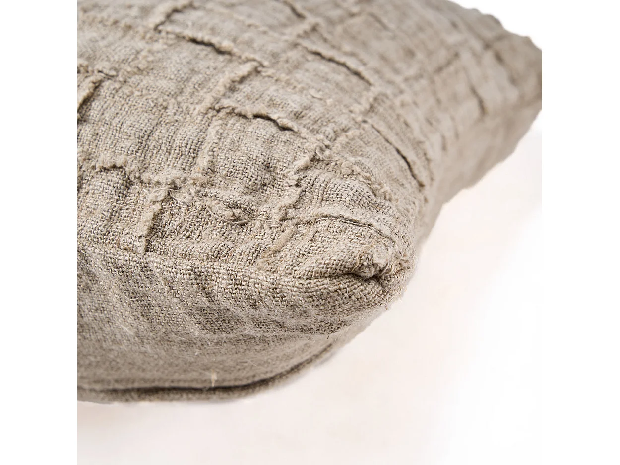 La Housse de Coussin Linen Damier - Naturel