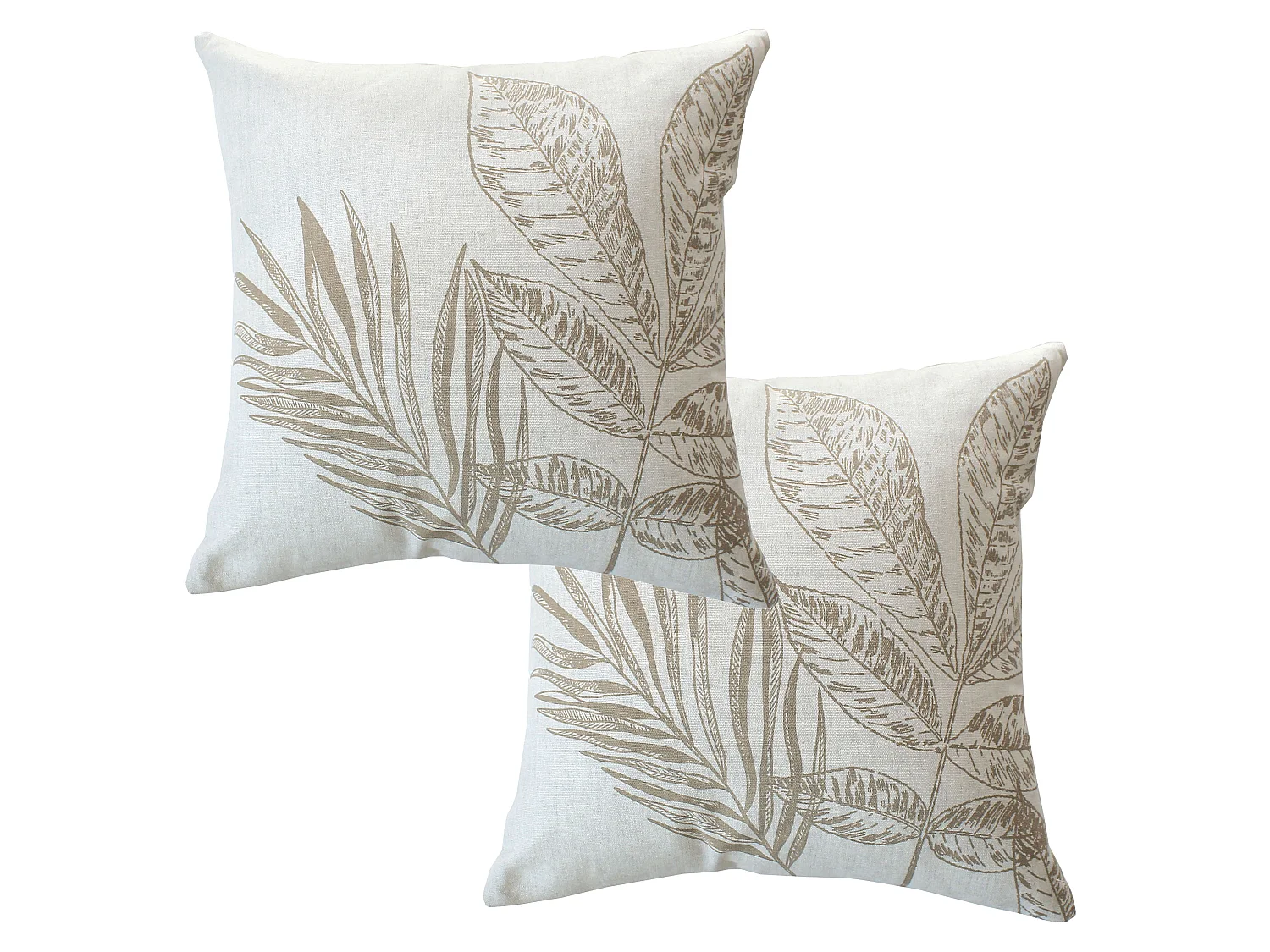 Lot de 2 Coussins déhoussables, carré 40x40cm, Collection Natura, CMADECO - Blanc