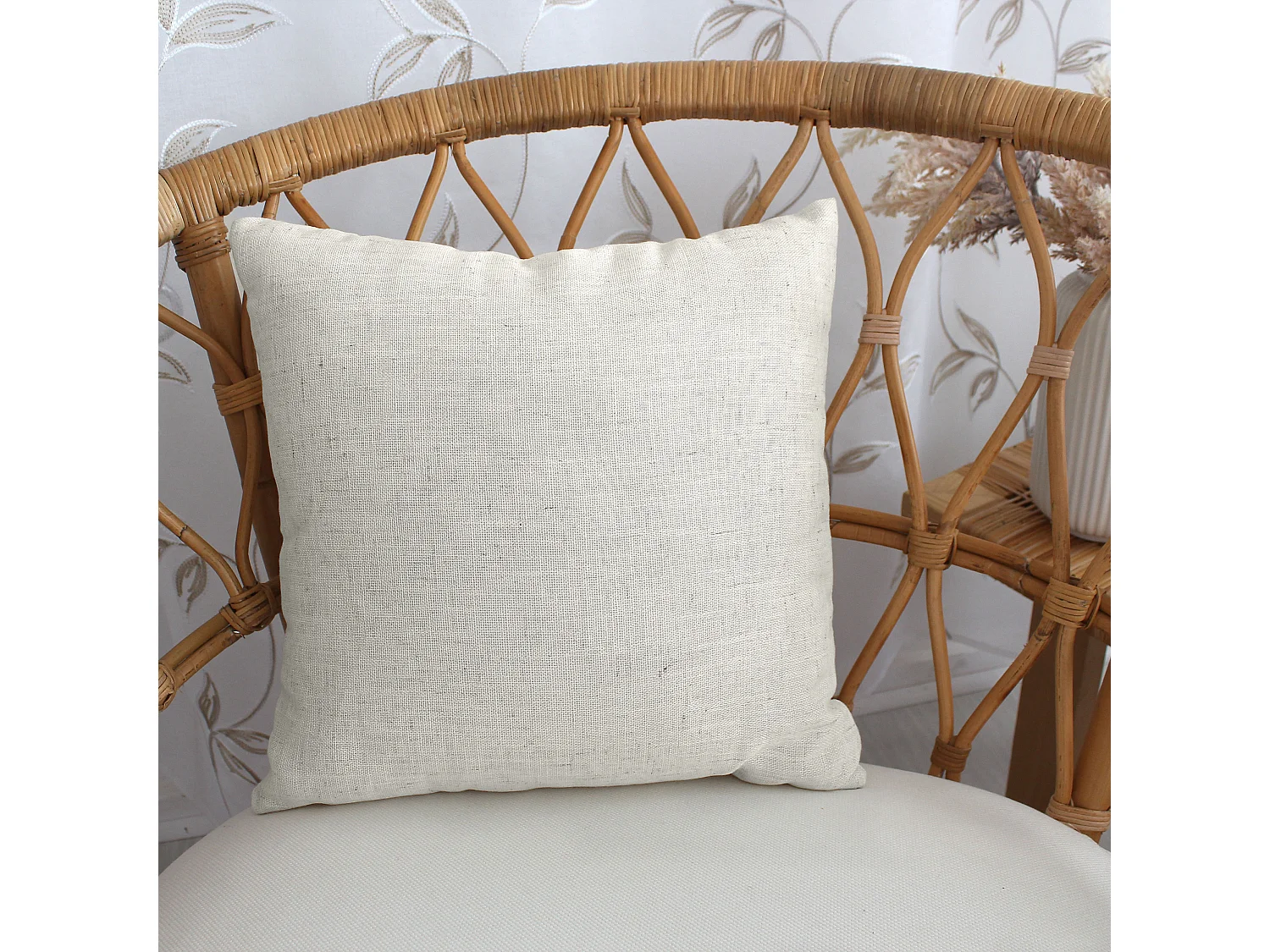 Lot de 2 Coussins déhoussables, carré 40x40cm, Collection Natura, CMADECO - Beige