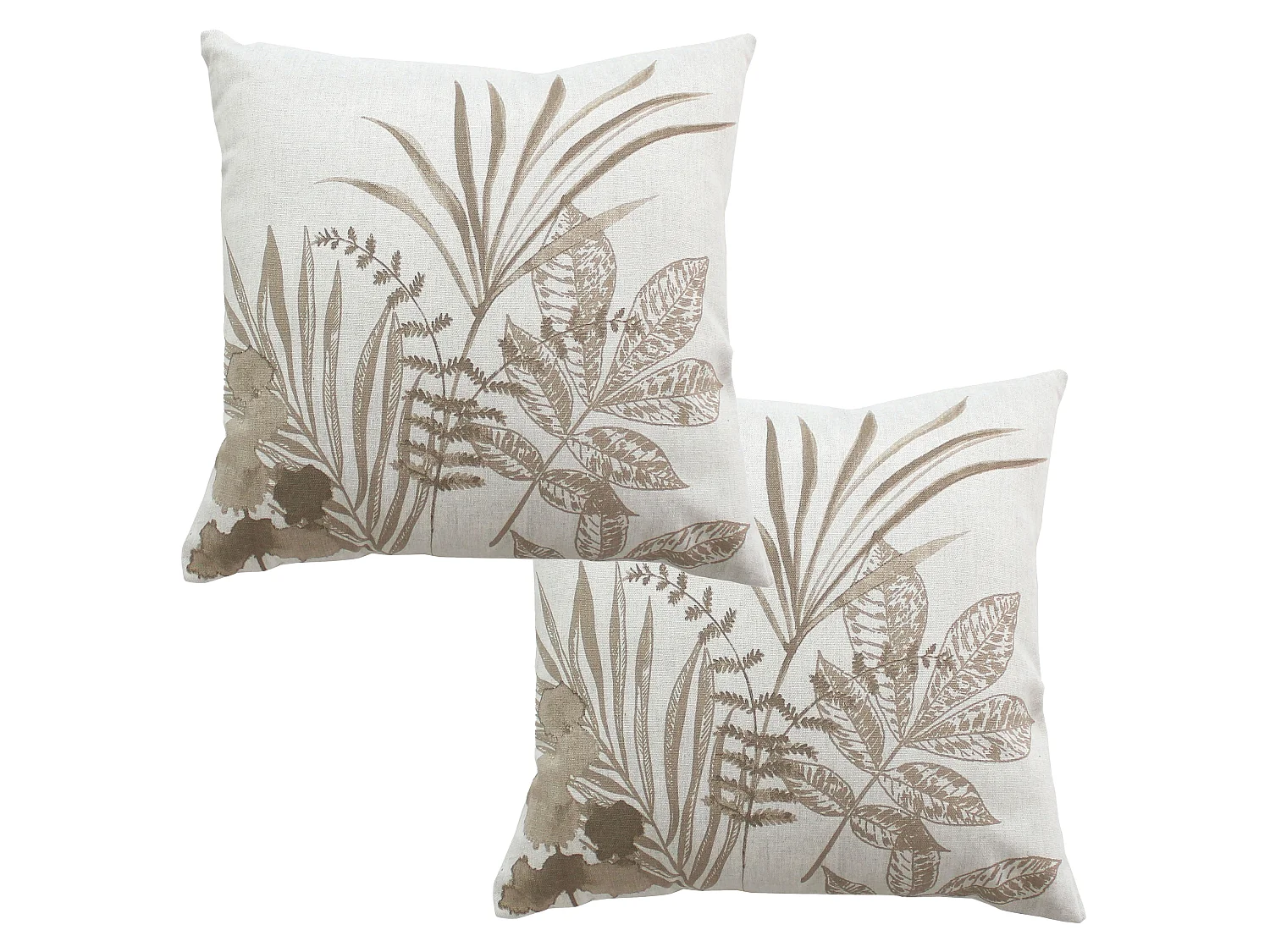 Lot de 2 Coussins déhoussables, carré 40x40cm, Collection Natura, CMADECO - Beige