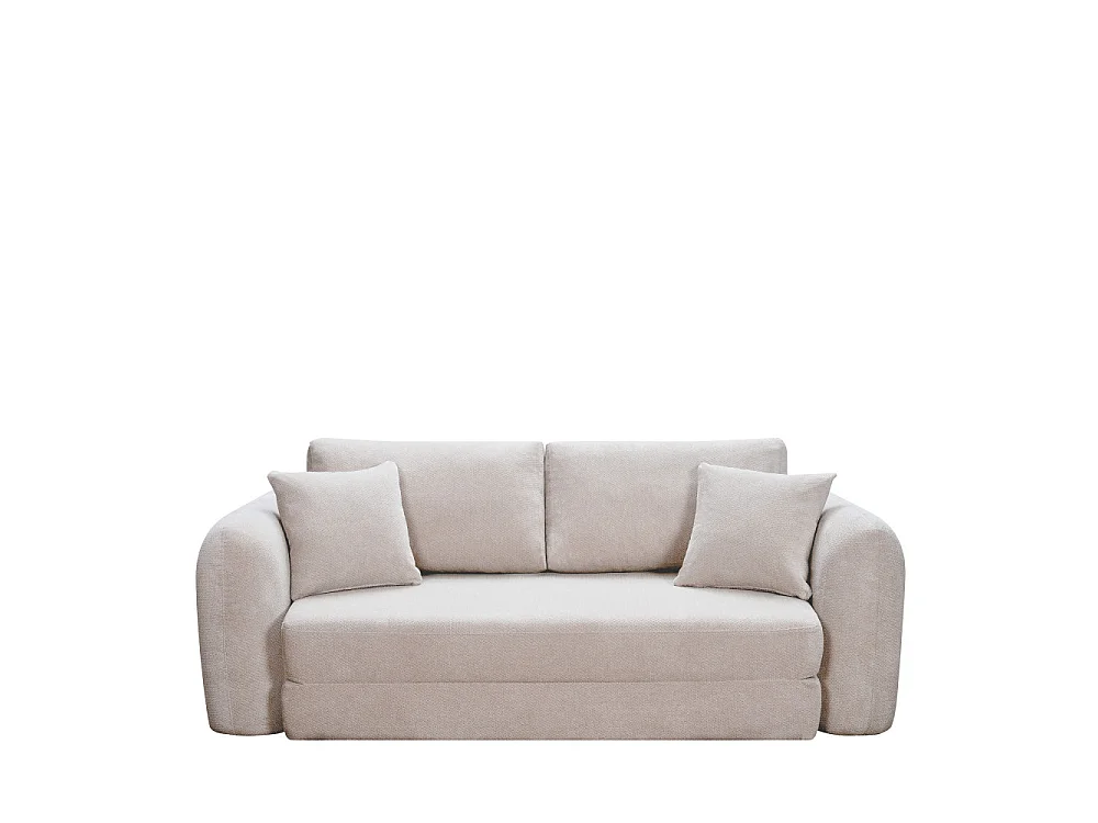 Lou - Canapé convertible compressé 3 places en tissu - Beige