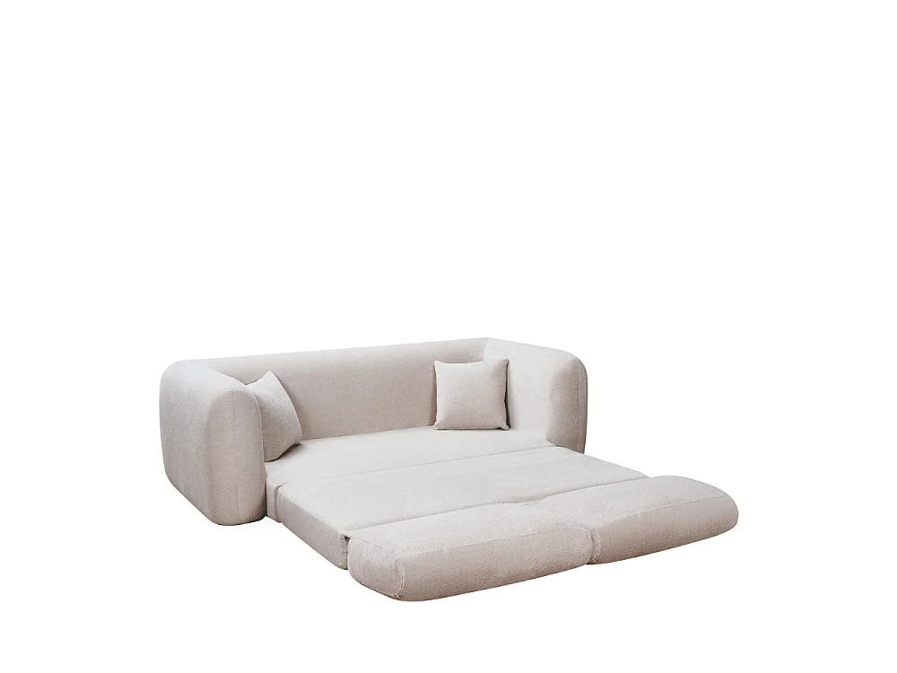 Lou - Canapé convertible compressé 3 places en tissu - Beige