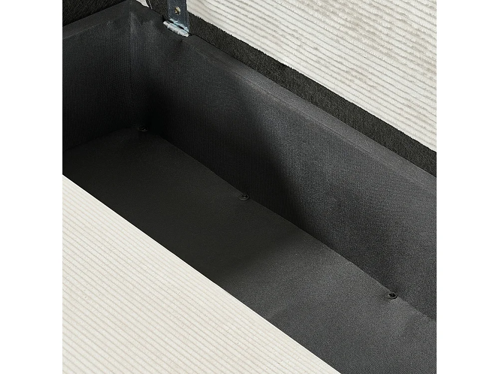Jul - Canapé d'angle convertible réversible 4 places en velours côtelé - Beige
