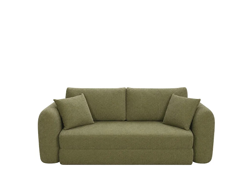 Lou - Canapé convertible compressé 3 places en tissu - Vert