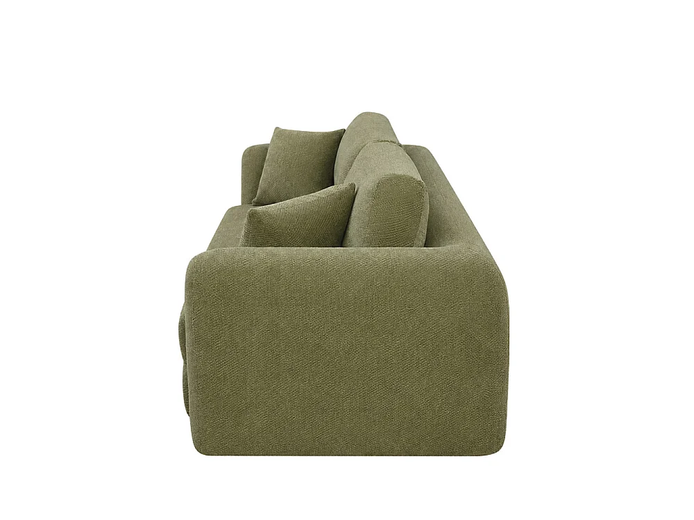 Lou - Canapé convertible compressé 3 places en tissu - Vert