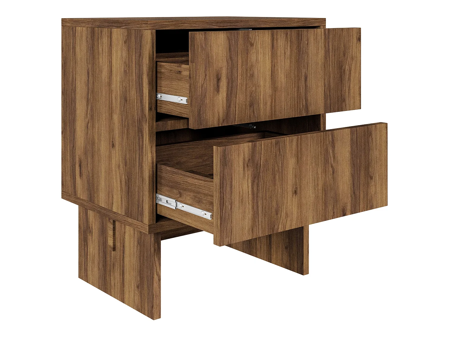 Nachttisch 2-schubladig - Warmia Walnuss - 50 cm - Sanva