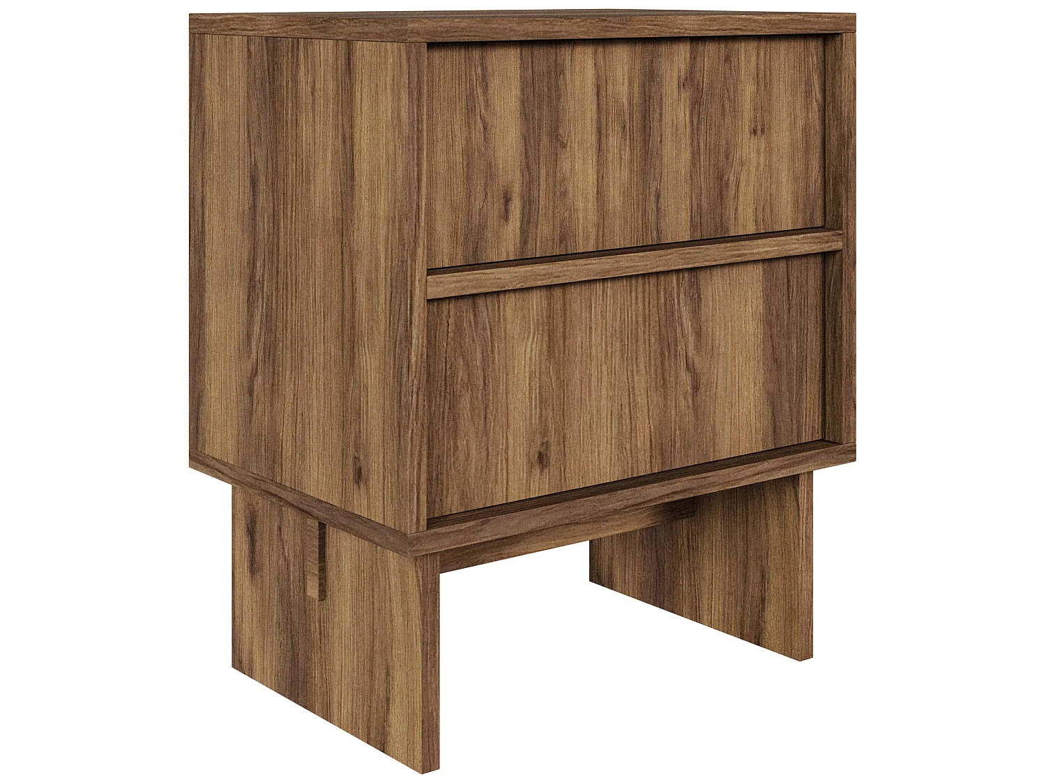 Nachttisch 2-schubladig - Warmia Walnuss - 50 cm - Sanva