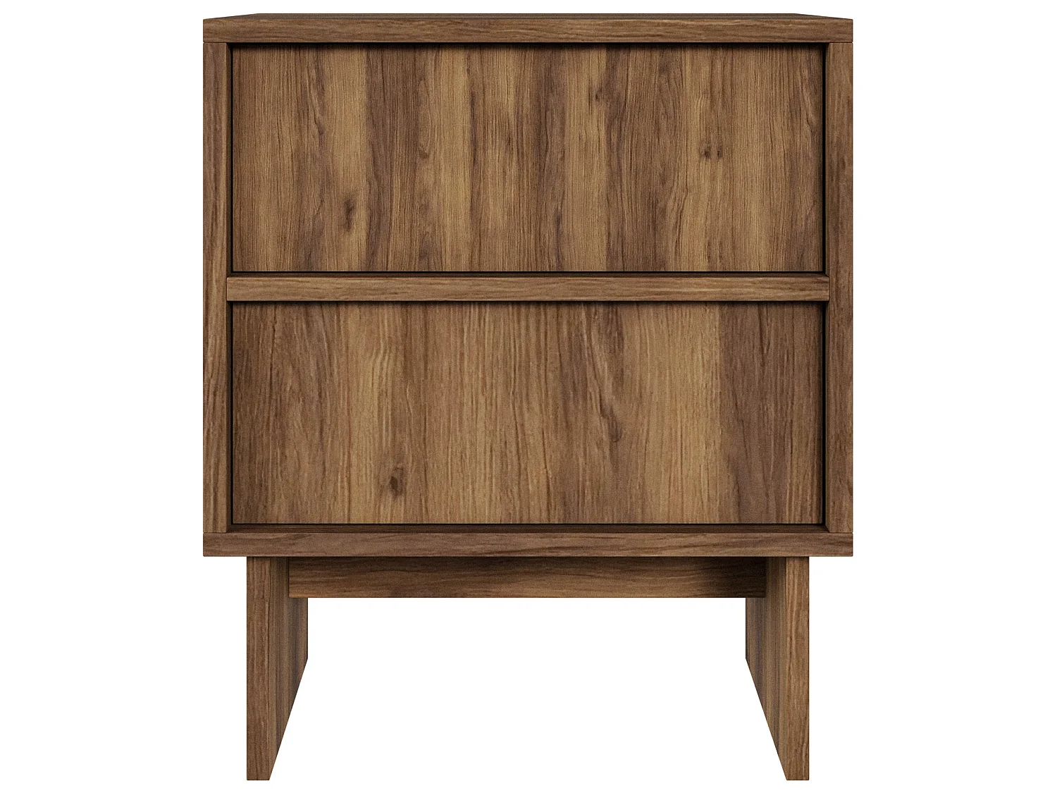 Nachttisch 2-schubladig - Warmia Walnuss - 50 cm - Sanva