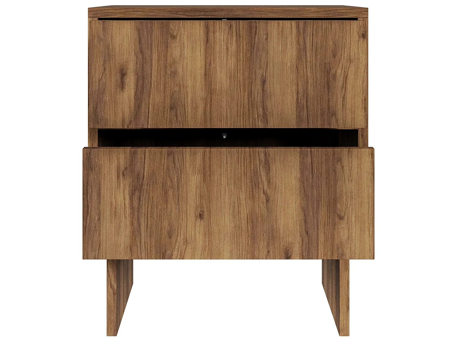 Nachttisch 2-schubladig - Warmia Walnuss - 50 cm - Sanva