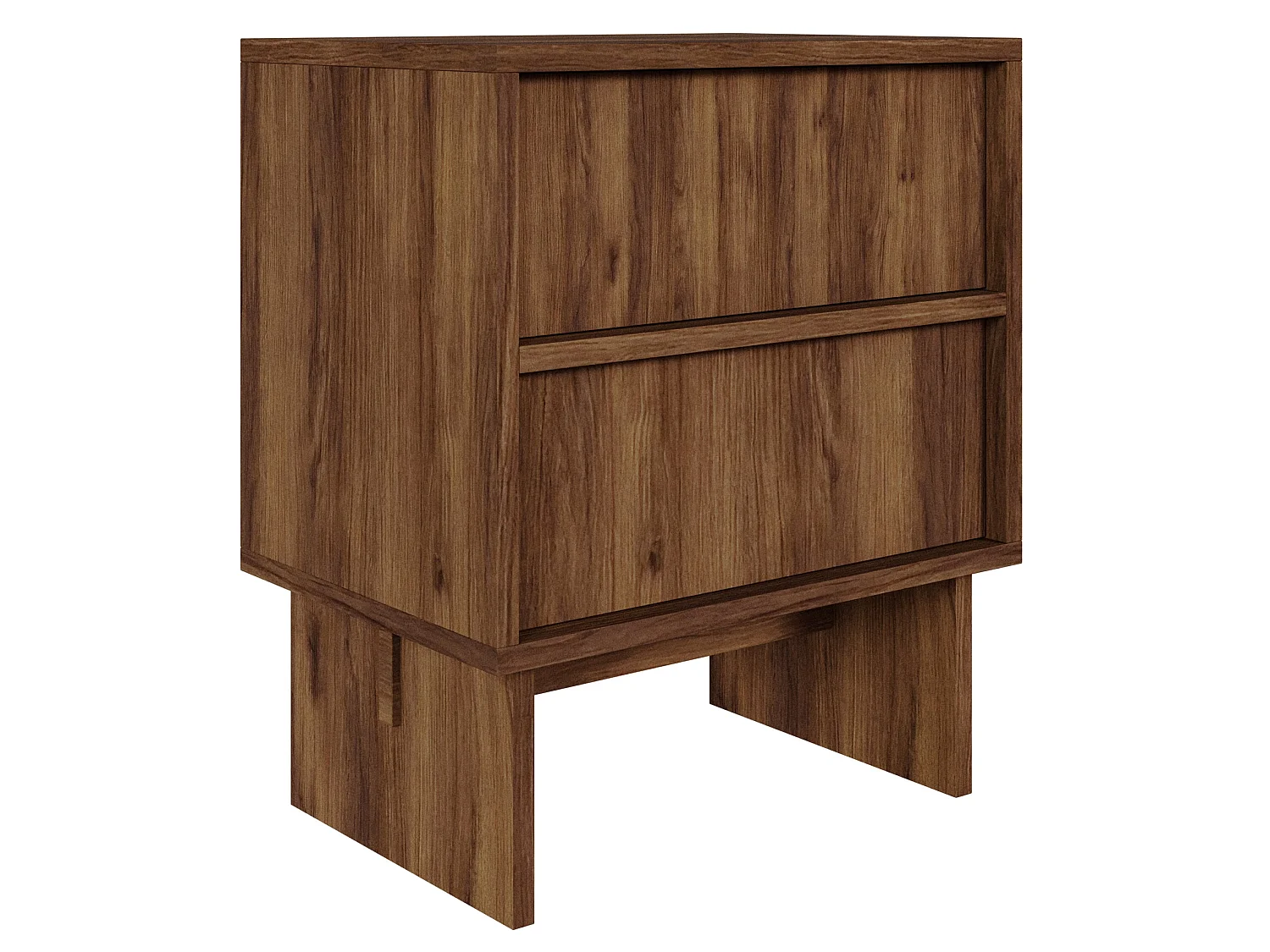 Nachttisch 2-schubladig - Warmia Walnuss - 50 cm - Sanva
