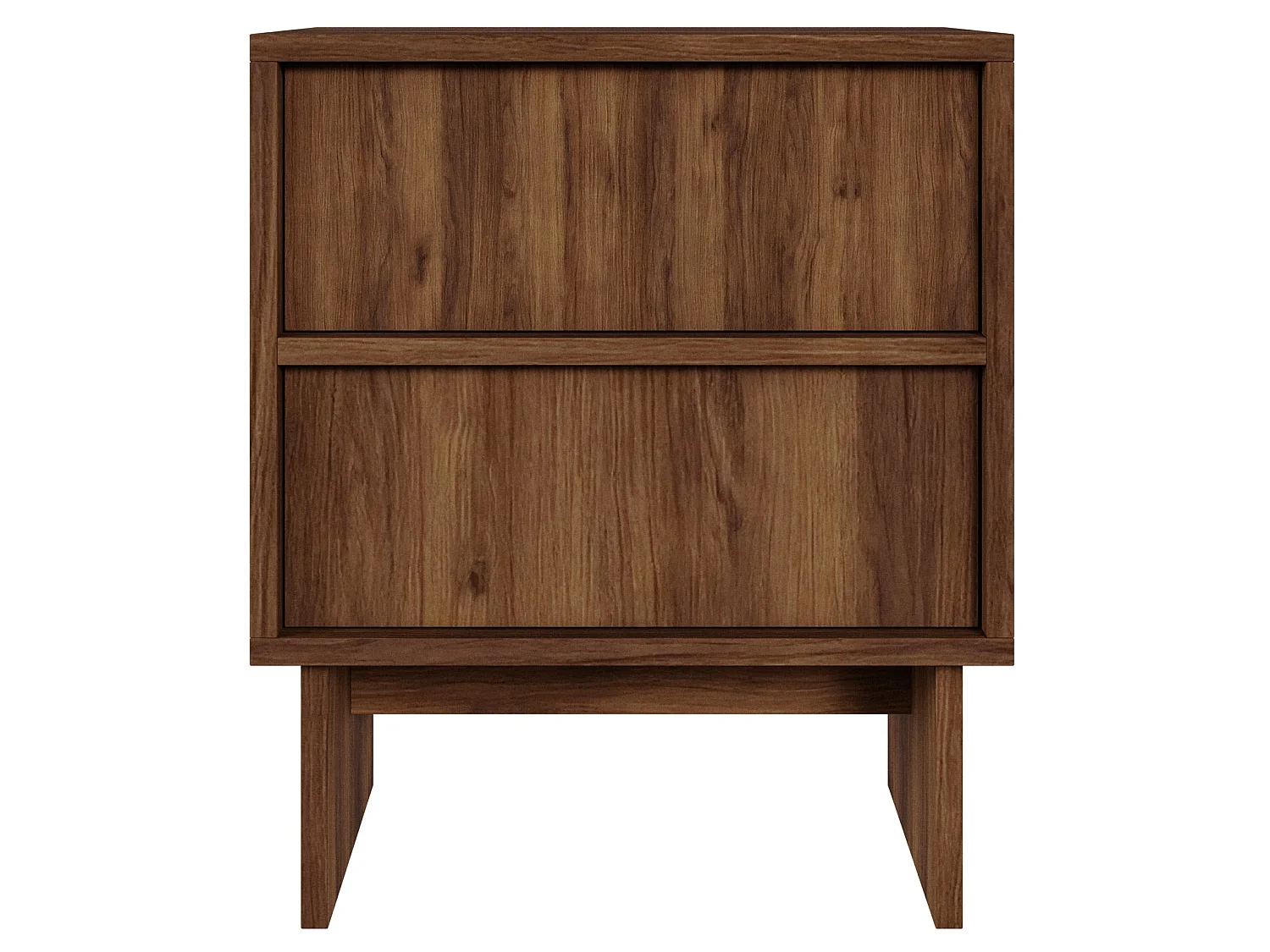 Nachttisch 2-schubladig - Warmia Walnuss - 50 cm - Sanva