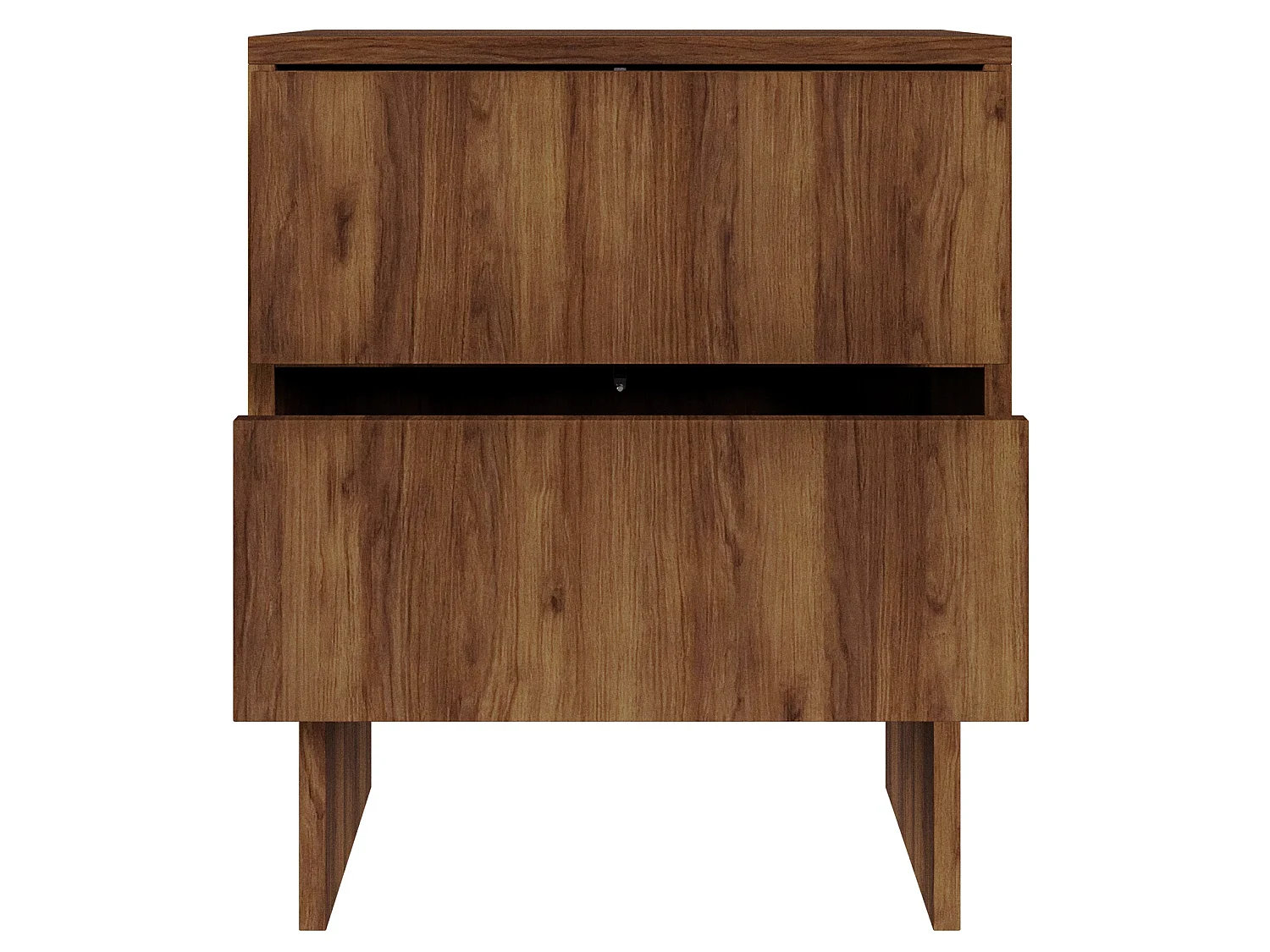 Nachttisch 2-schubladig - Warmia Walnuss - 50 cm - Sanva