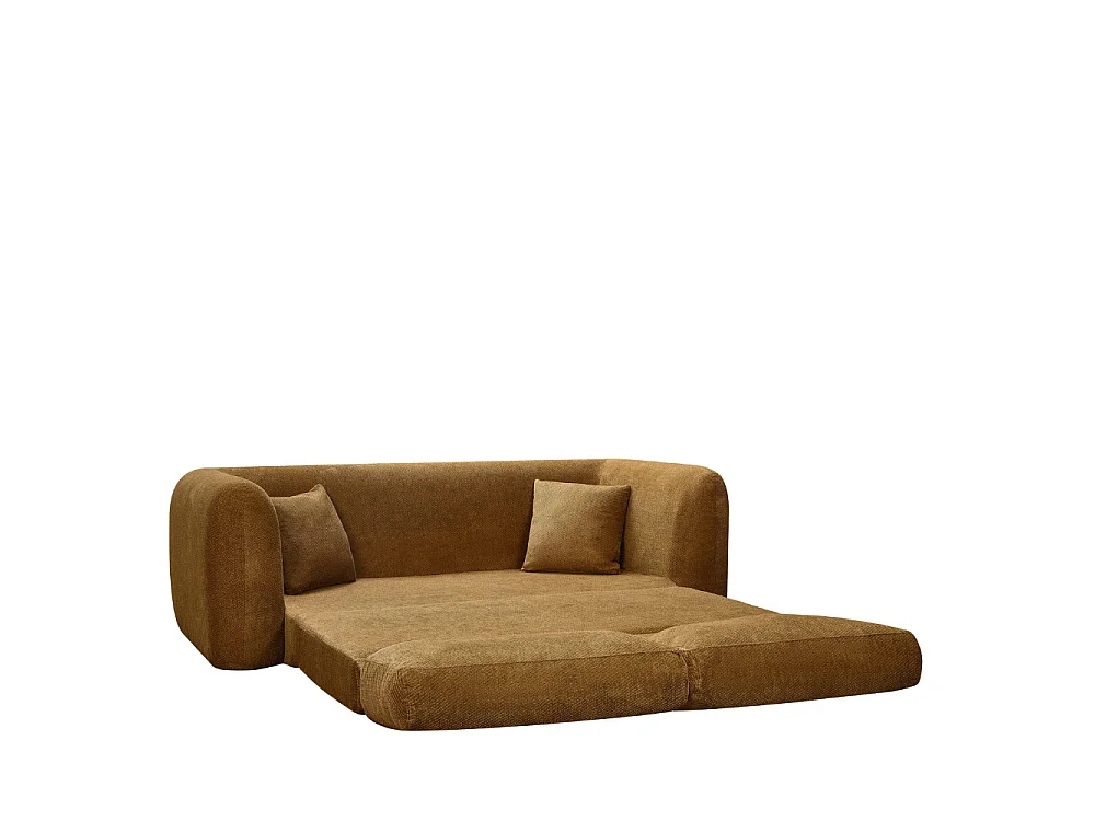 Lou - Canapé convertible compressé 3 places en tissu - Bronze