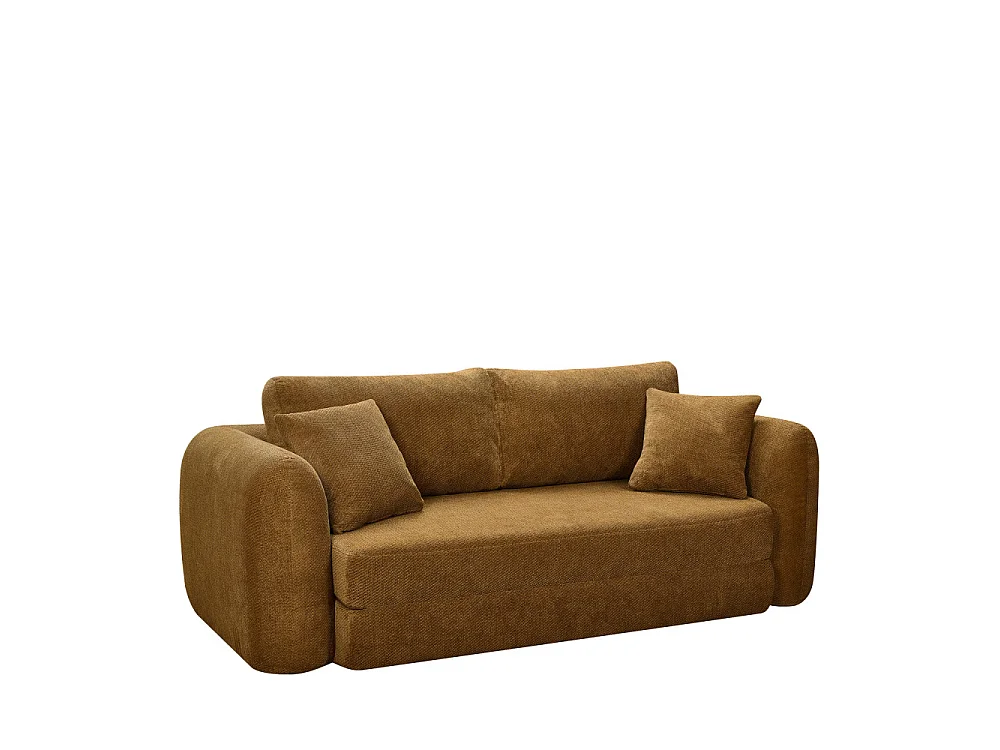Lou - Canapé convertible compressé 3 places en tissu - Bronze