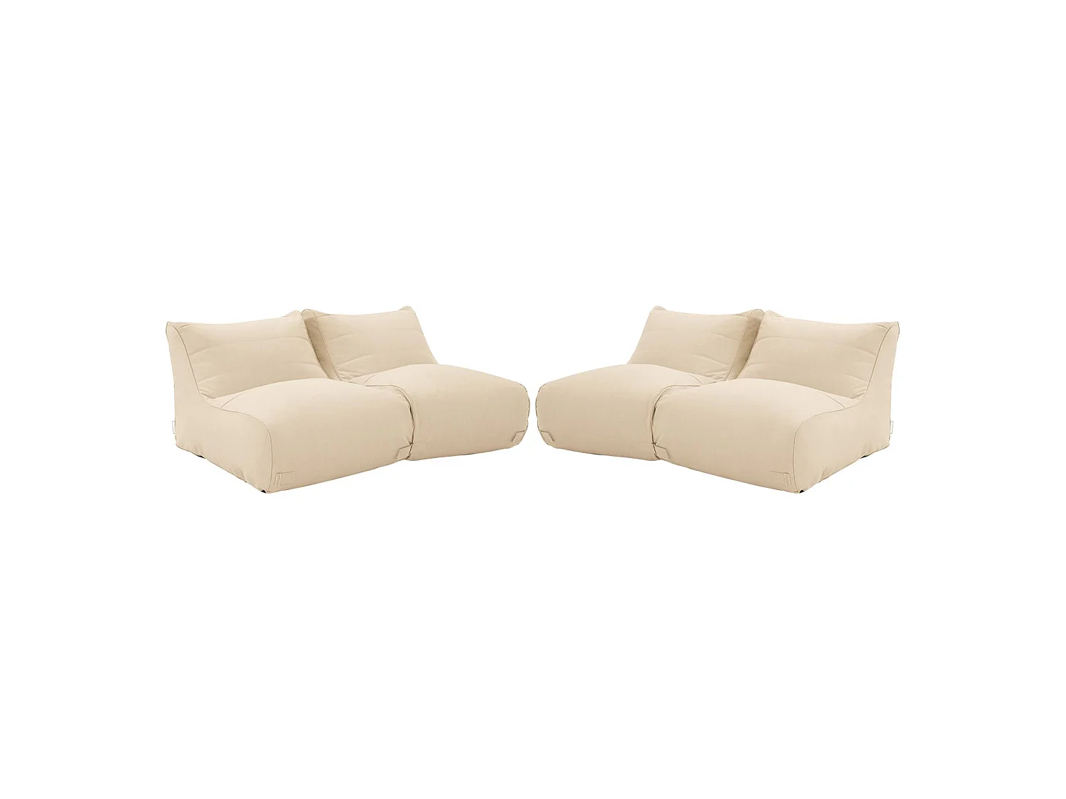 Set 4 puff da esterno in olefina, beige