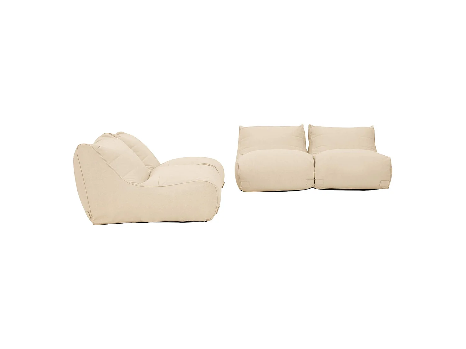 Set 4 puff da esterno in olefina, beige
