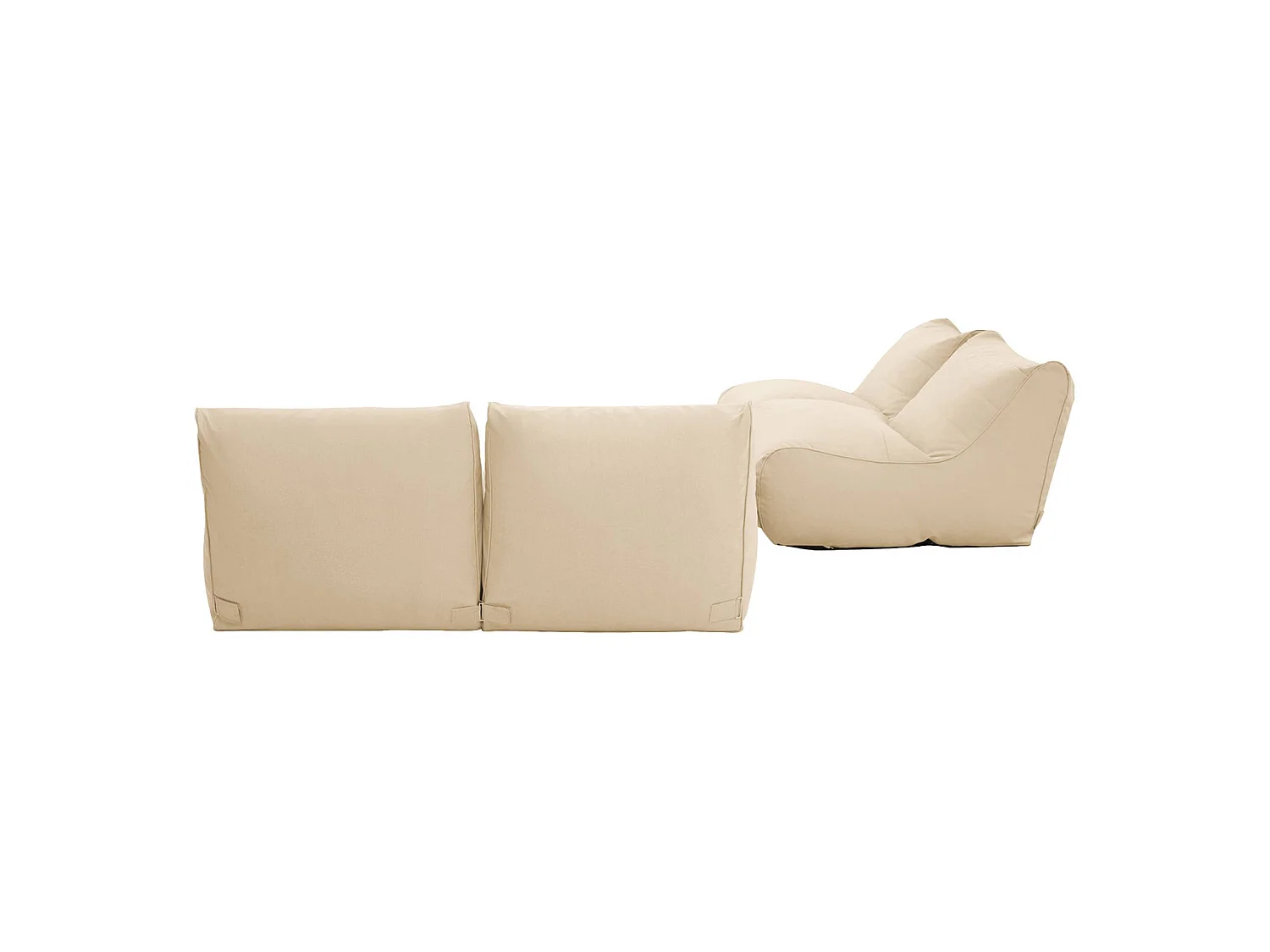 Set 4 puff da esterno in olefina, beige