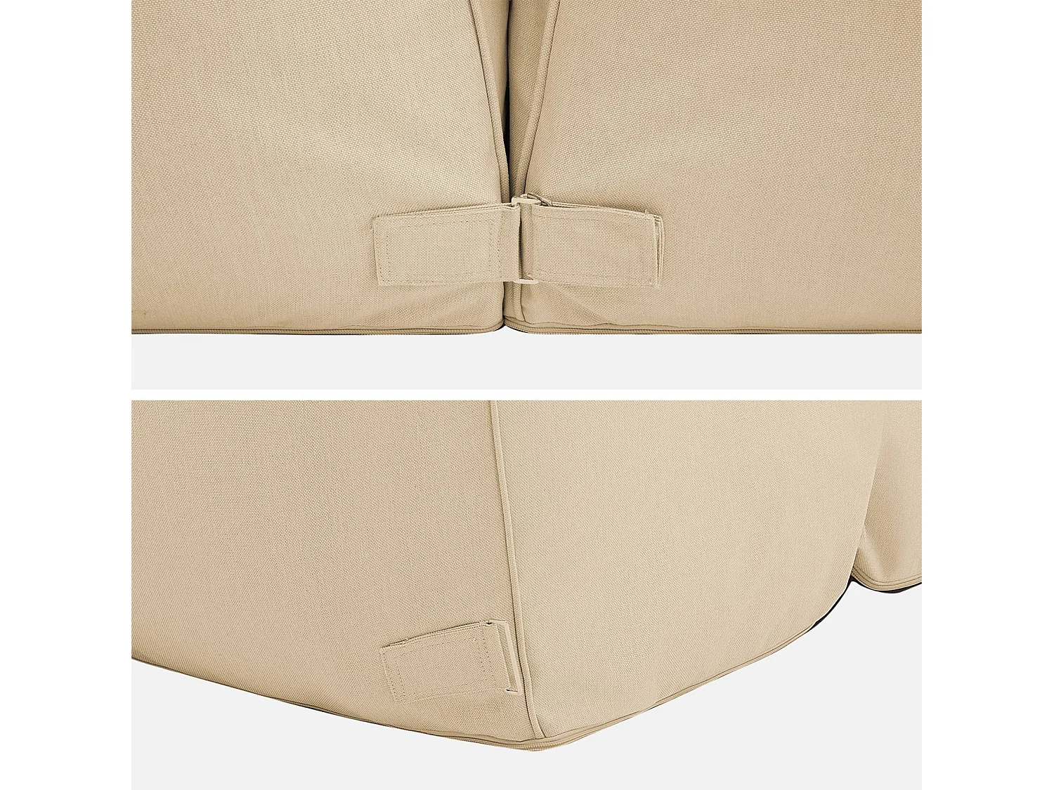 Set 4 puff da esterno in olefina, beige