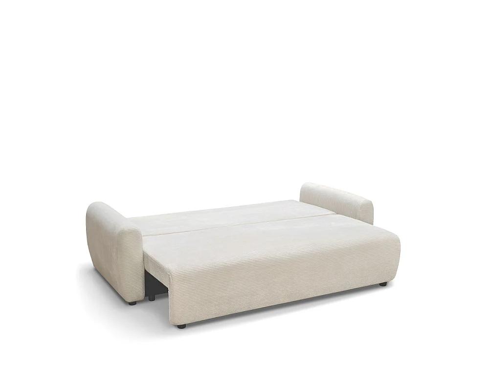 Jul - Canapé convertible 3 places en velours côtelé - Beige