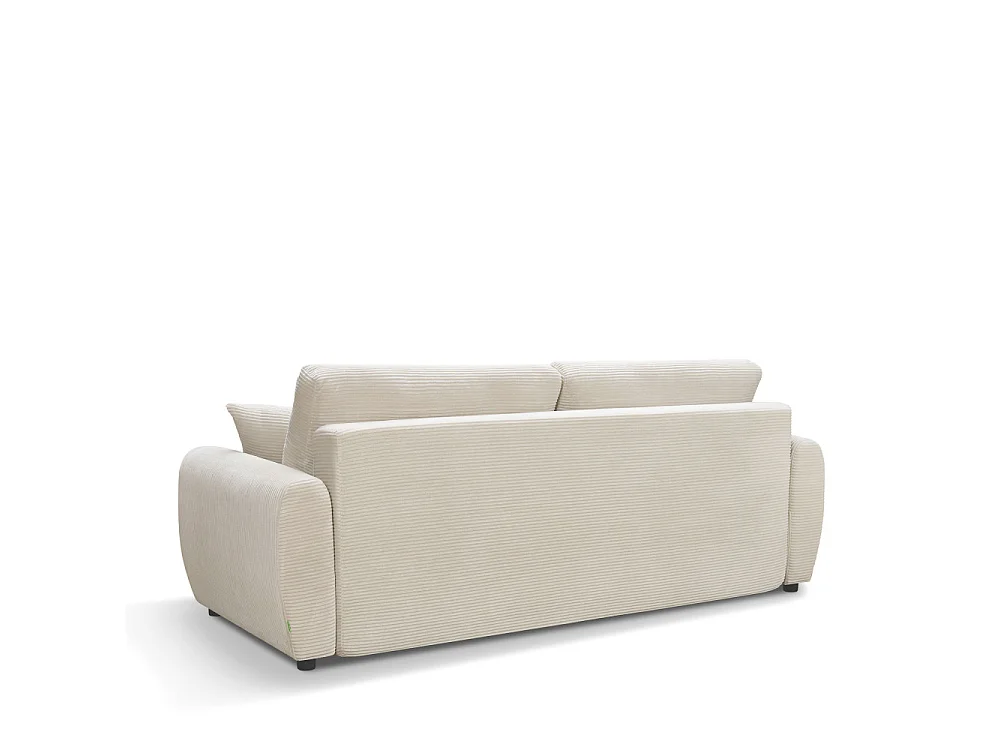 Jul - Canapé convertible 3 places en velours côtelé - Beige