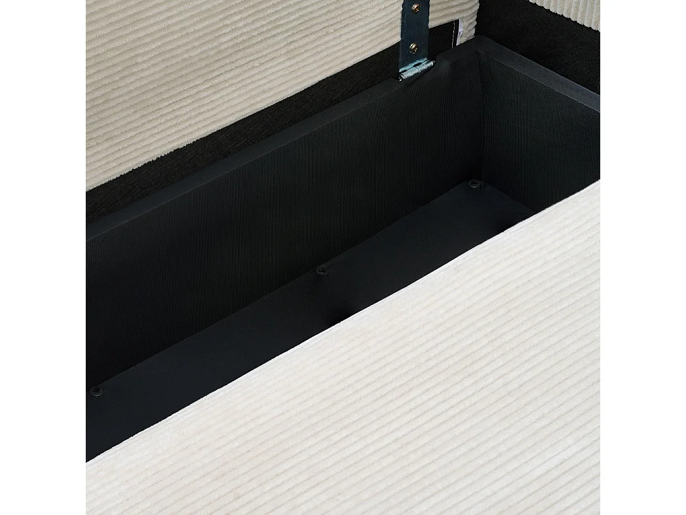 Jul - Canapé convertible 3 places en velours côtelé - Beige