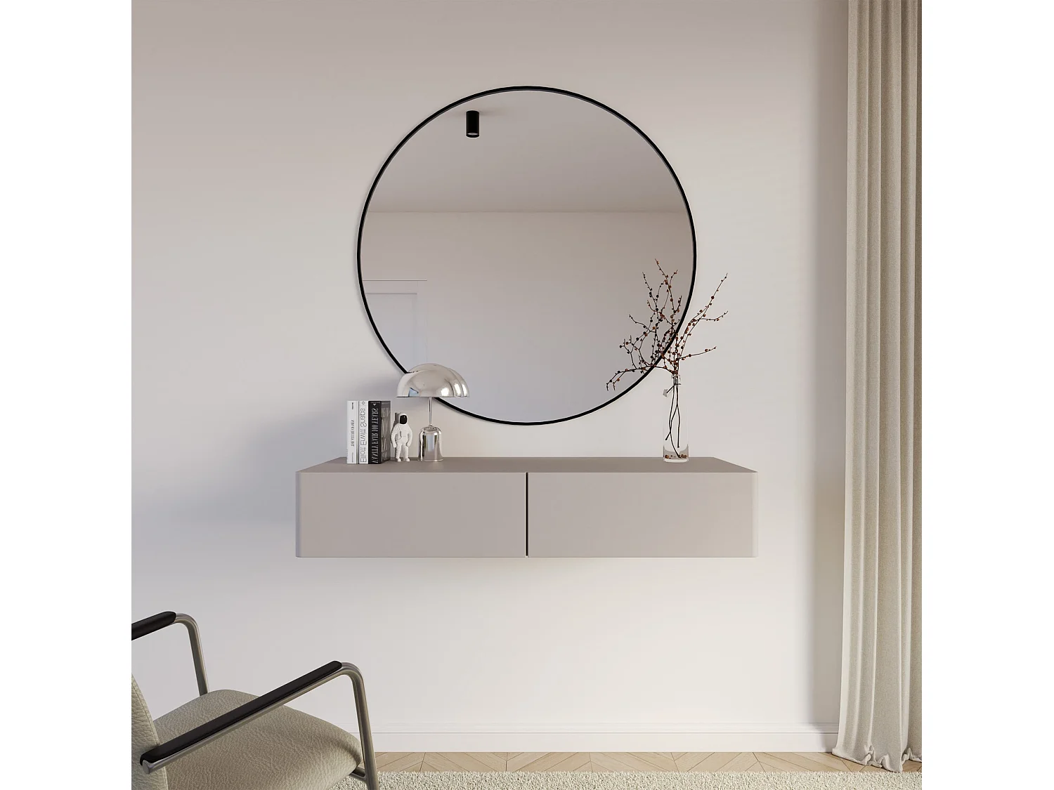 Hangende kaptafel Olio met 2 lades, kasjmier, 110cm
