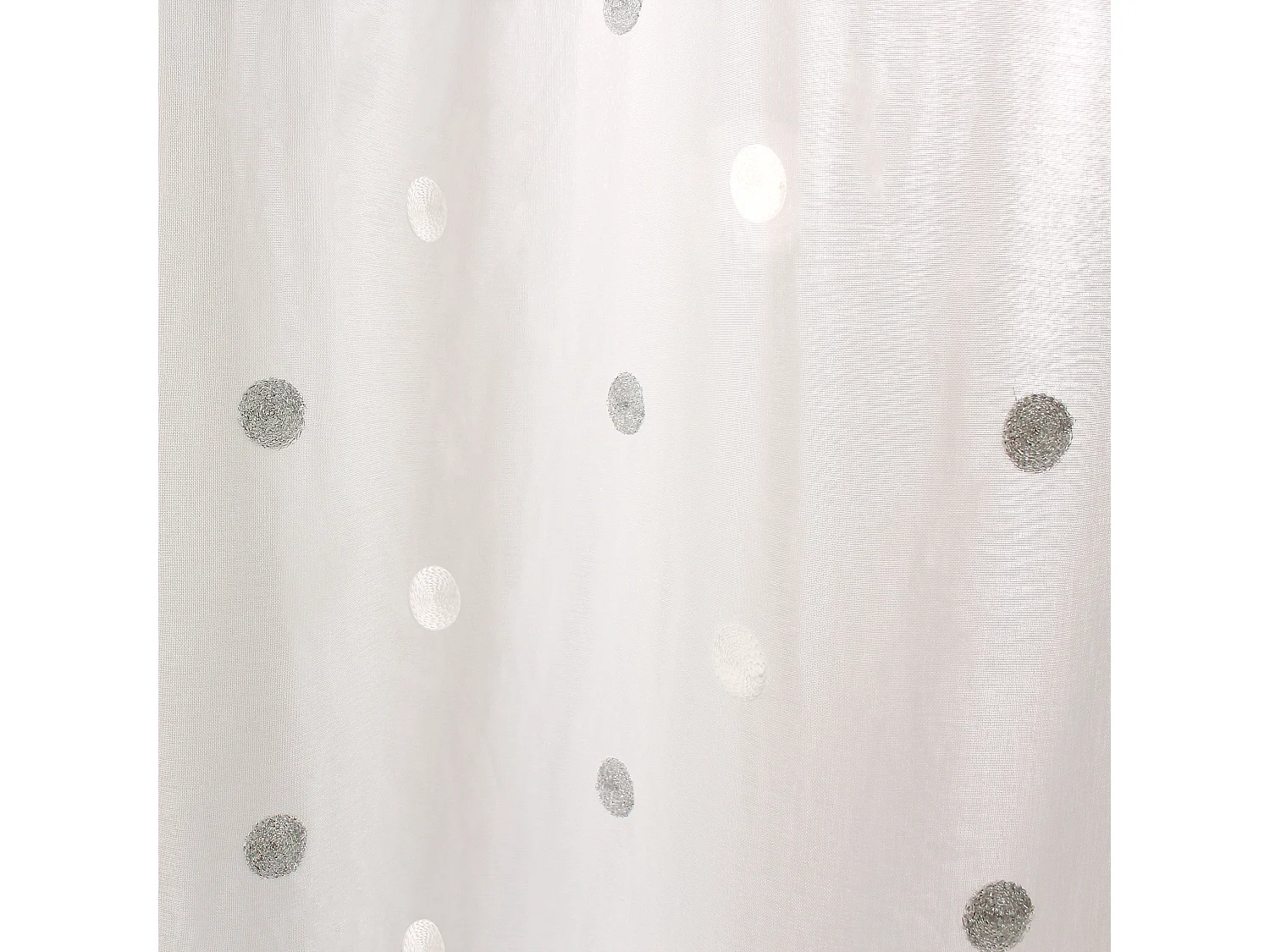 Lot de 2 voilages à œillets, 140x240cm, Blanc, Motif pois brodé, Collection Smarties, CMADECO - Blanc