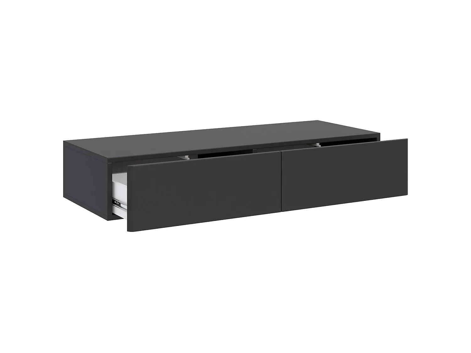 Hangende kaptafel Olio met 2 lades, zwart, 110cm