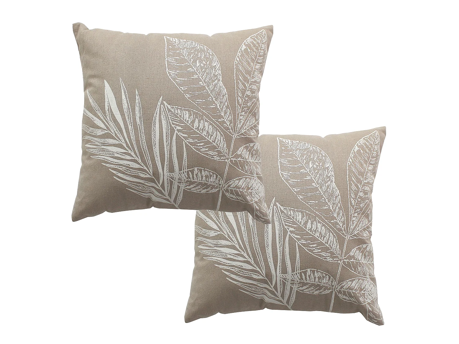 Lot de 2 Coussins déhoussables, carré 40x40cm, Collection Natura, CMADECO - Beige