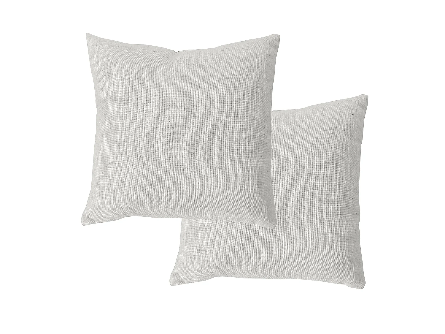Lot de 2 Coussins déhoussables, carré 40x40cm, Collection Natura, CMADECO - Blanc