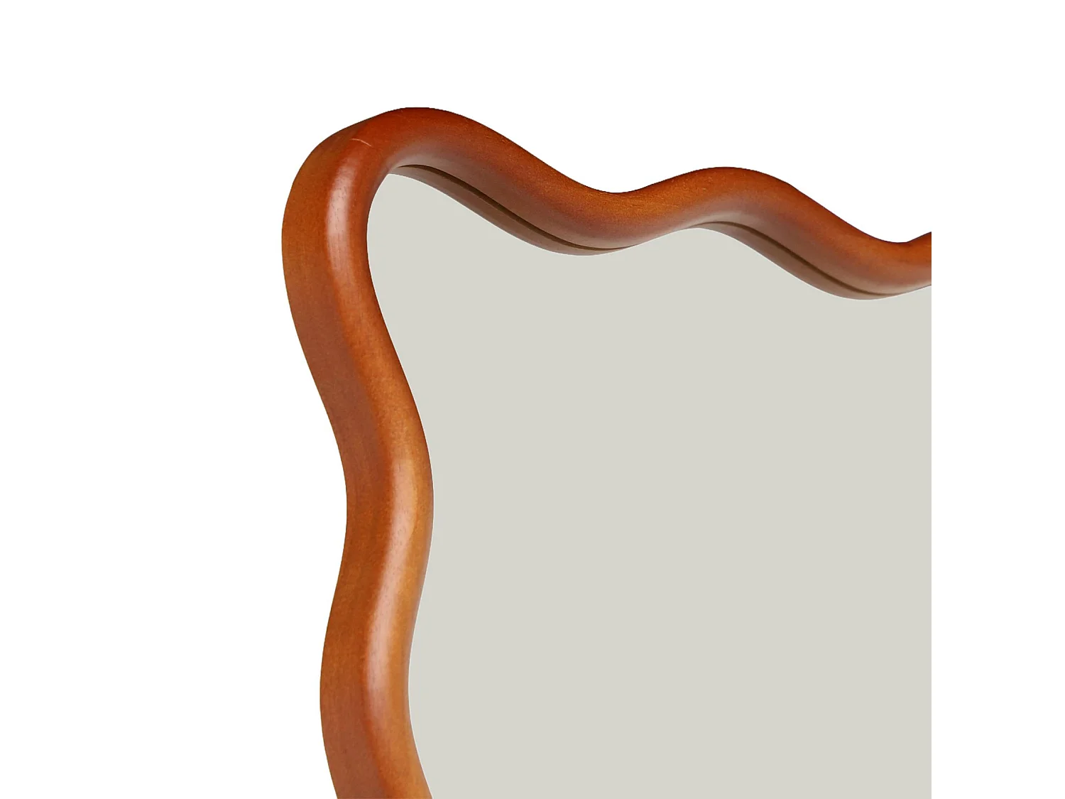 Miroir sur pied organique bois d'hévéa pied en acier 172cm noyer - Cauline