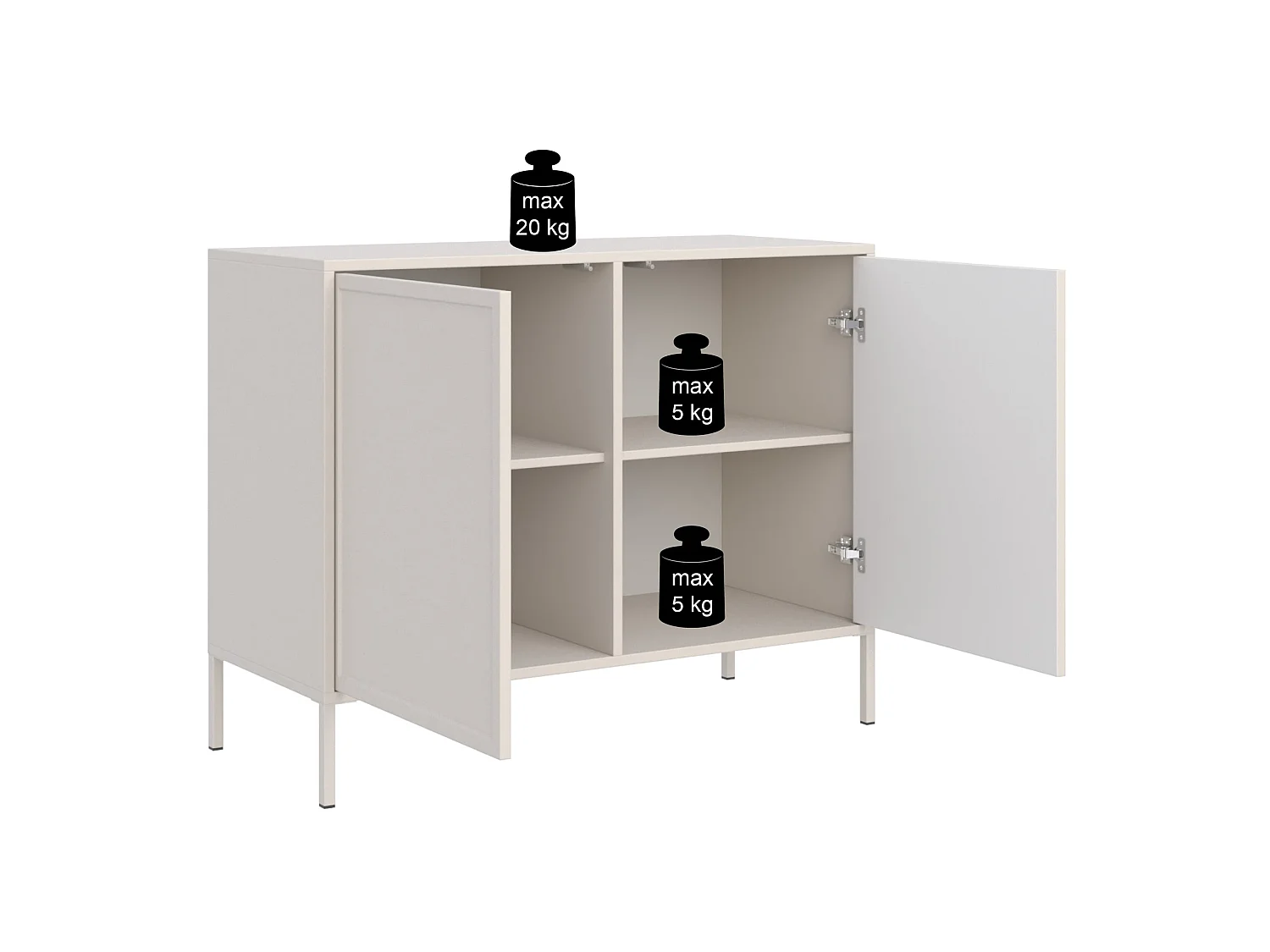 Buffet 2 portes – VELVETO – 100 cm – Noir