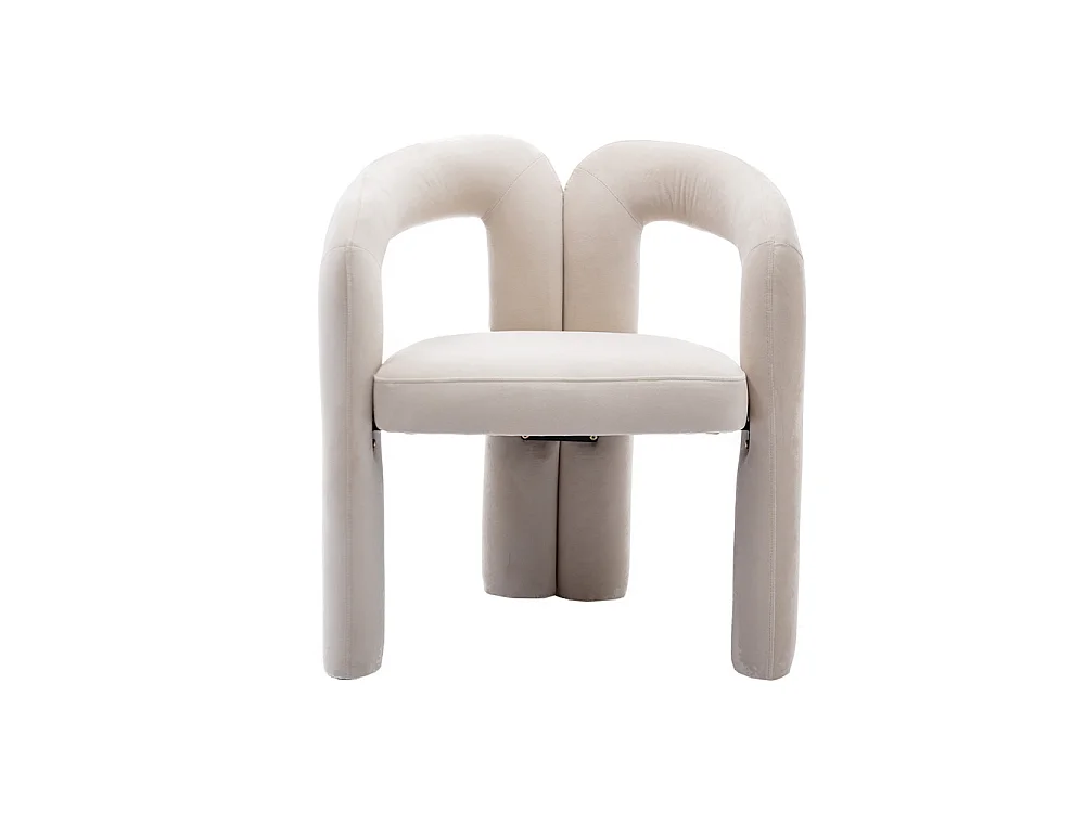 Lot de 2 Chaises de salle à manger - Chaises rembourrées - Fauteuils en Velours - Chaise de Cuisine Moderne pour Salon - Beige