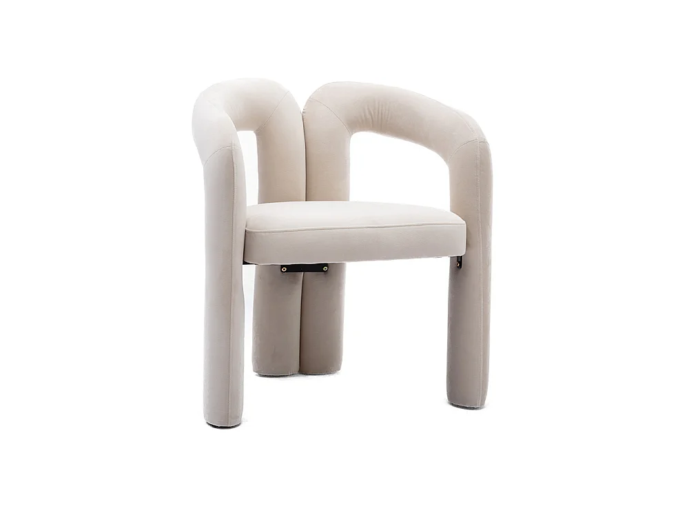 Lot de 2 Chaises de salle à manger - Chaises rembourrées - Fauteuils en Velours - Chaise de Cuisine Moderne pour Salon - Beige