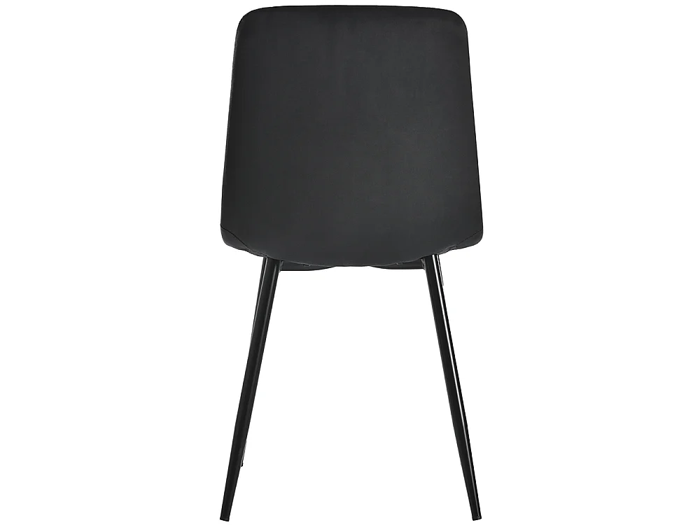 Lot de 4 chaises de salle à manger - Chaises en velours - dossier haut - pieds en acier - 45 Lx46 Px86 H cm - Noir