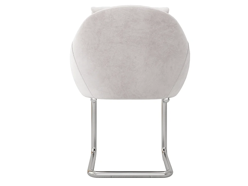 Chaises salle à manger - Lot de 4 - Piètement luge design - Velours beige - Dossier ergonomique - Pieds métal