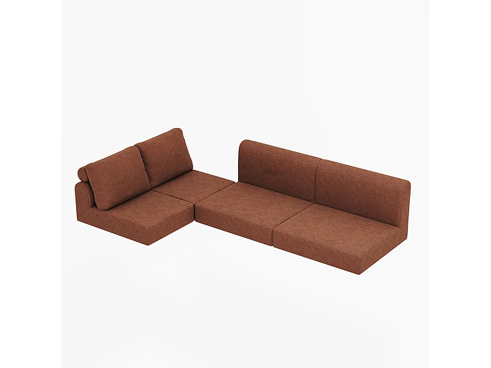 Canapé convertible 2 places avec coussin, Canapé-lit avec accoudoirs, Fauteuil convertible, Tissu flanelle, pour salon et chambre à coucher, Marron
