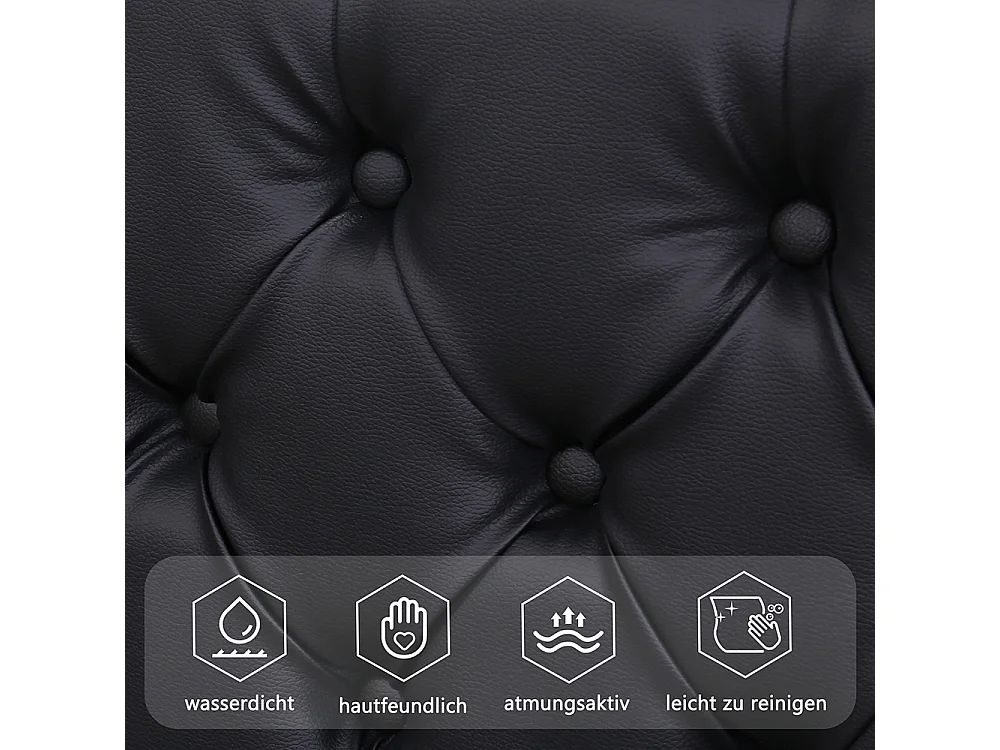 Lit adulte rembourré 140x200 cm, Lit coffre avec éclairage LED, sommier à lattes, rangement hydraulique, tissu en PU, noir