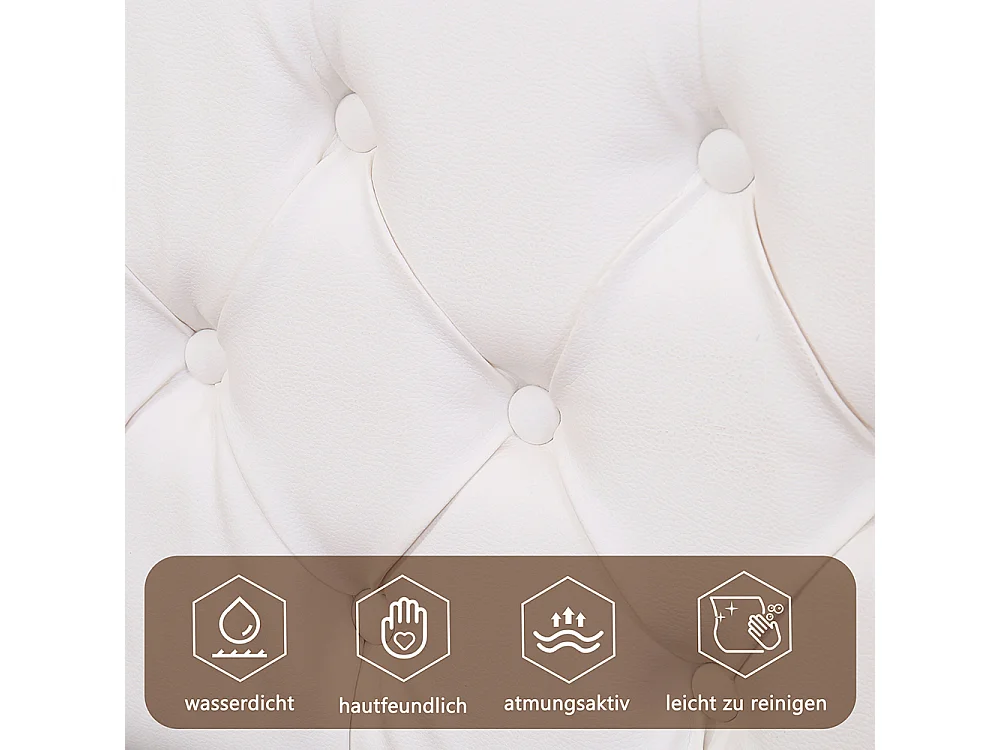 Lit adulte rembourré 180x200 cm, Lit coffre avec éclairage LED, sommier à lattes, rangement hydraulique, tissu en PU, blanc