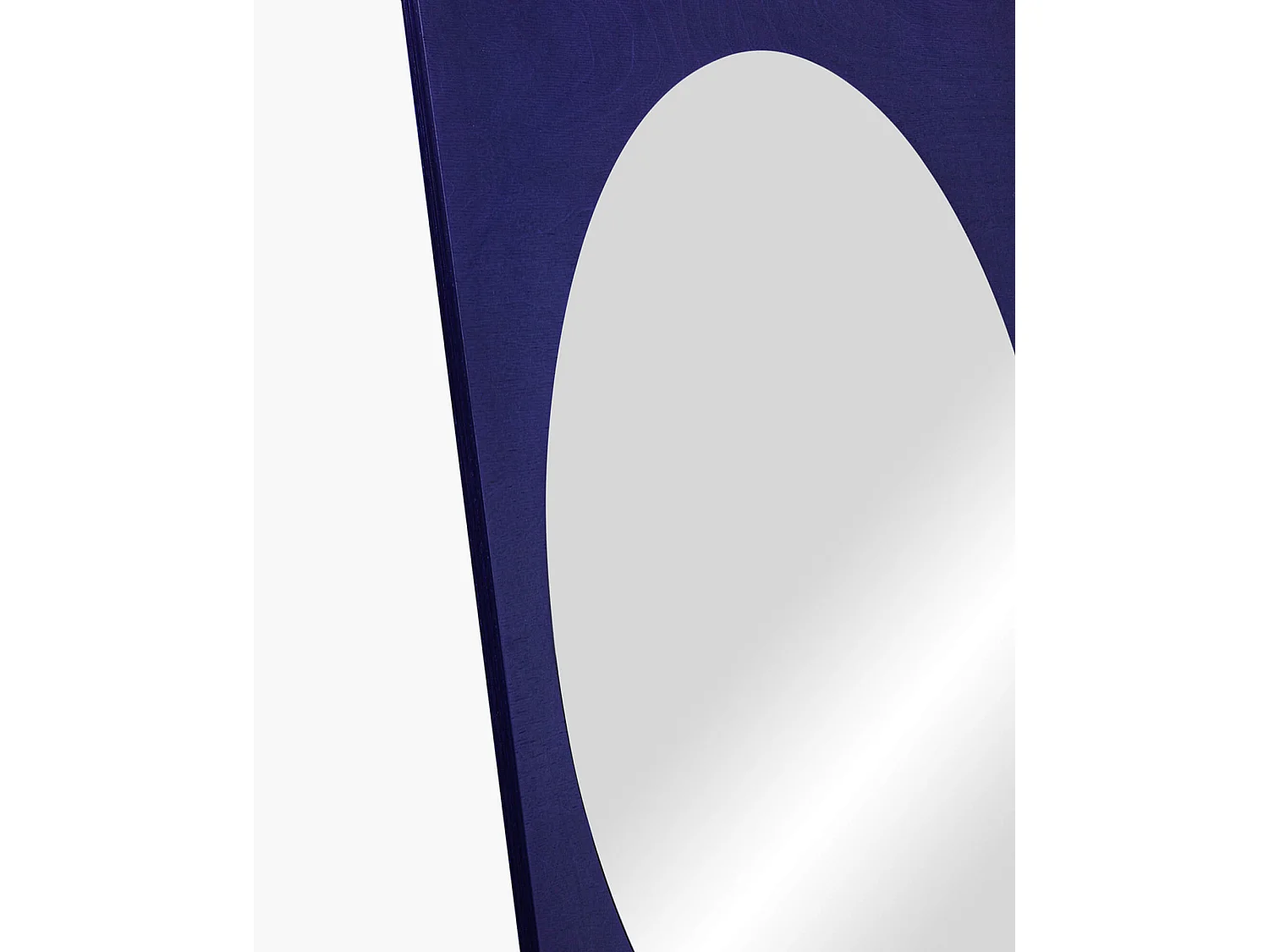 Miroir Aku - miroir portrait au cadre arrondi en bois, finition lisse