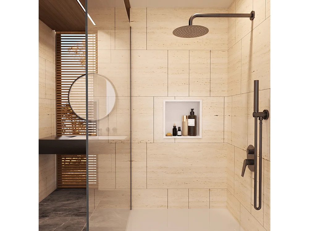 Niche de douche à encastrer ATLANTIC blanc mat