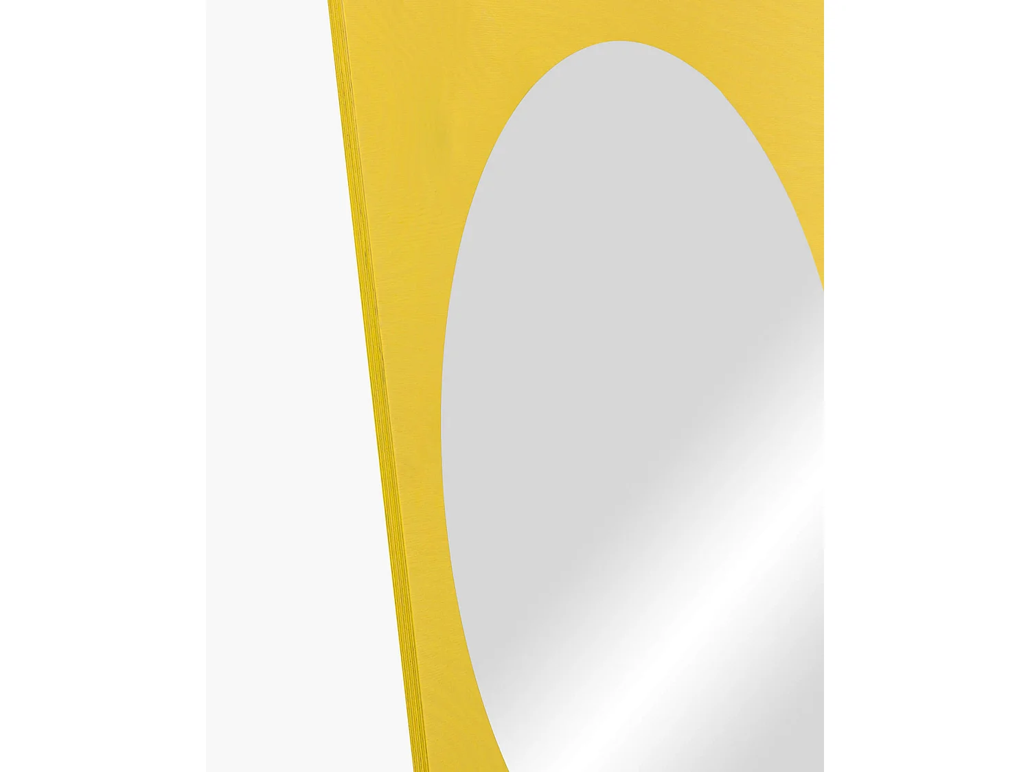 Miroir Aku - cadre arrondi en bois, finition lisse, 90 x 70 cm