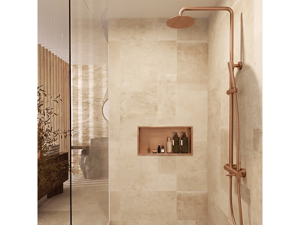 Niche de douche à encastrer PACIFIC rose doré brossé
