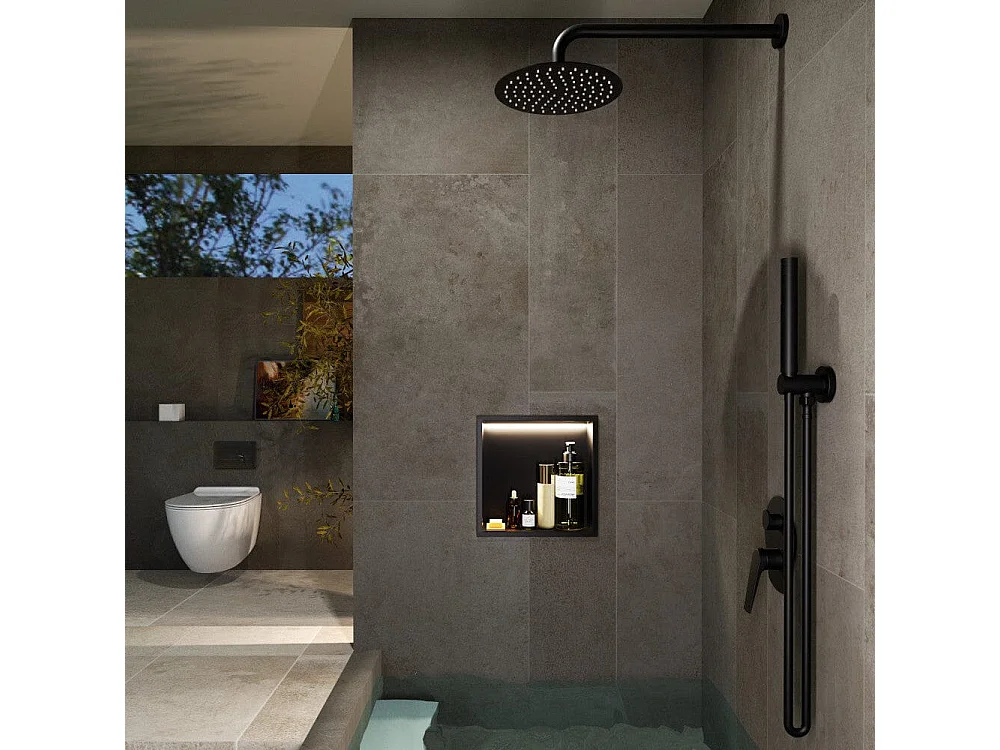 Hornacina de ducha INDIC con LED negro