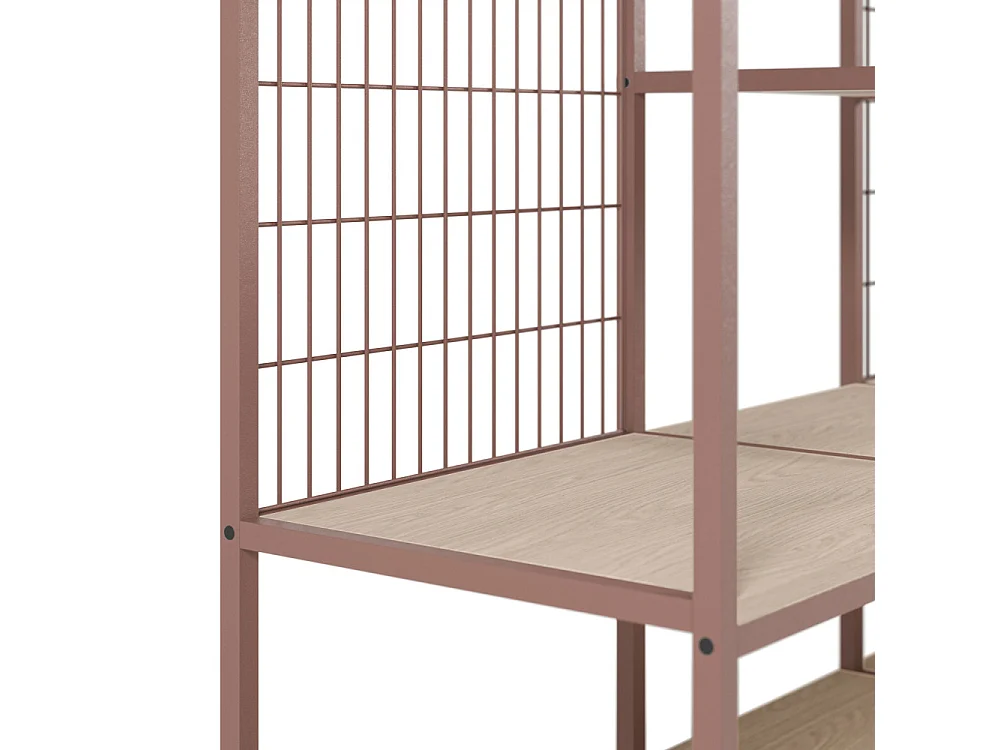 Aqaba - Dressing ouvert modulable 3 éléments en métal et bois L140xH179,5cm - Terracotta