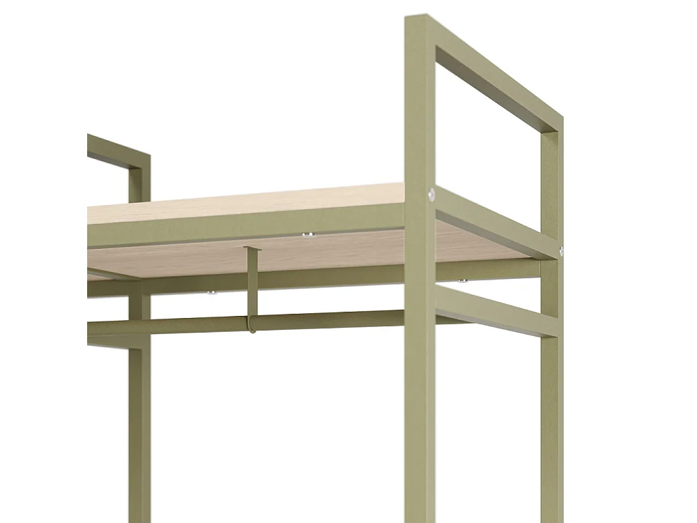 Aqaba - Dressing ouvert modulable 3 éléments en métal et bois L140xH179,5cm - Vert