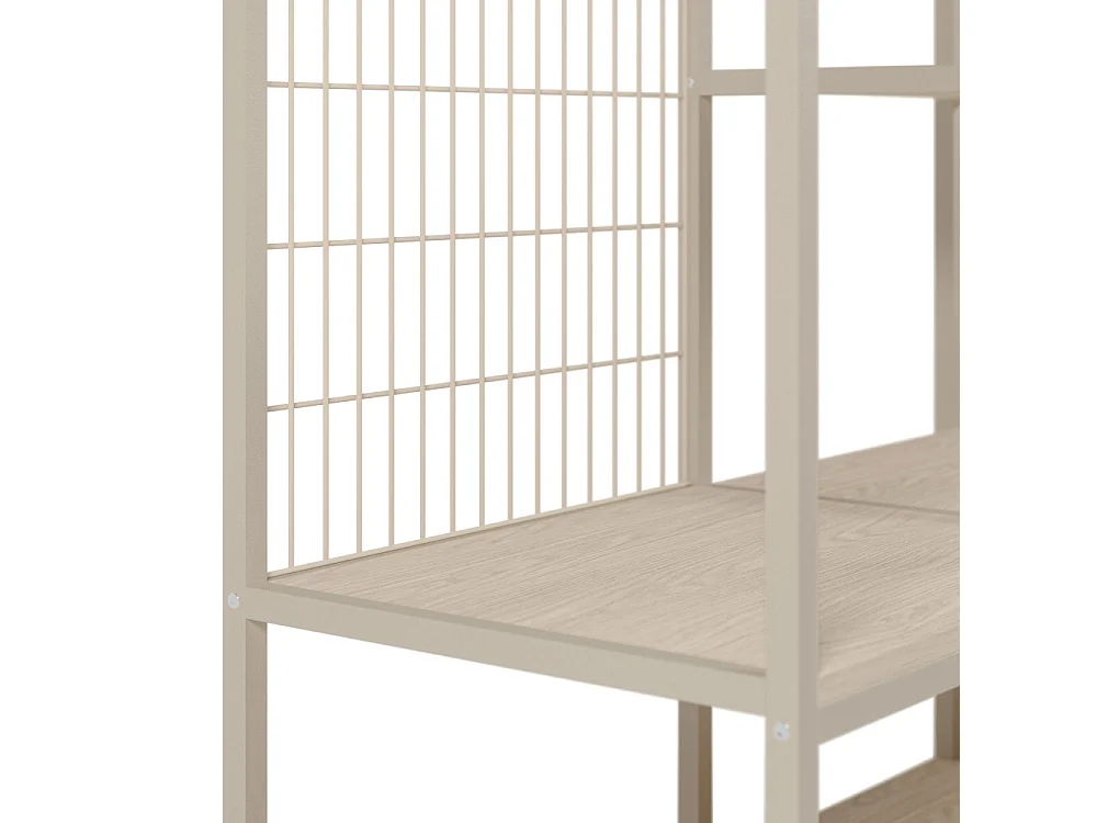 Aqaba - Dressing ouvert modulable 3 éléments en métal et bois L140xH179,5cm - Beige