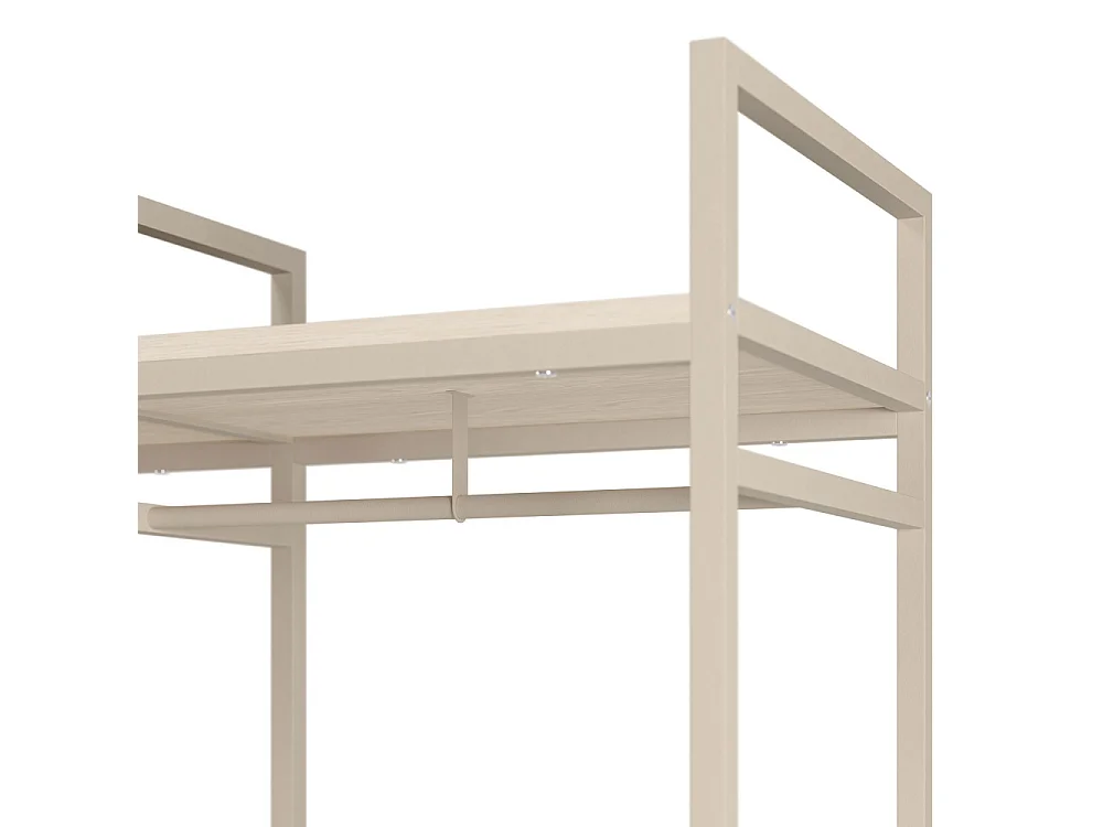 Aqaba - Dressing ouvert modulable 3 éléments en métal et bois L140xH179,5cm - Beige