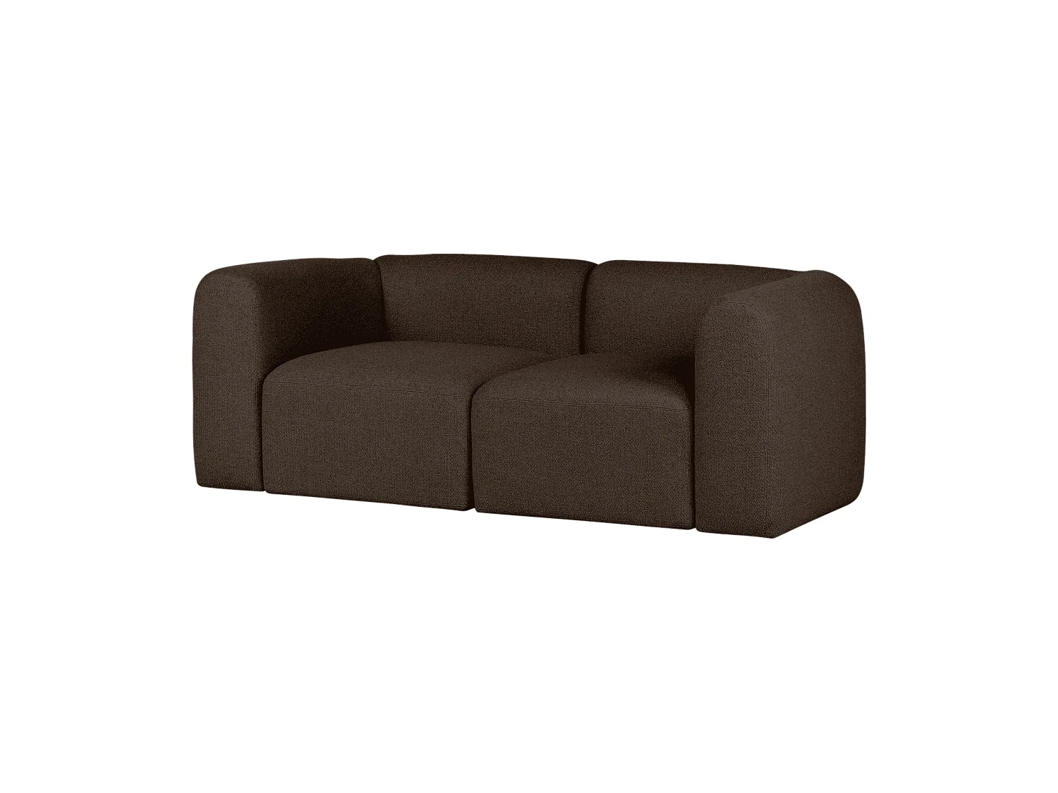 Flom Sofa 2‑Sitzer bouclé, schokoladenbraun, modular erweiterbar